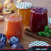 WELLGRO 6x Einmachgläser mit Schraubdeckel grün kariert - Produktbild-Vorschau 6