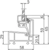 Technical drawing with dimensions of a window profile. Produktbild-Vorschau