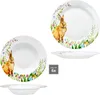 A collage of Easter-themed plates featuring rabbits and flowers, with a text overlay indicating quantity. Náhled obrázku produktu
