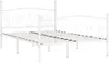 A white metal bed frame with a slatted base, shown from a side angle against a white background. Náhled obrázku produktu