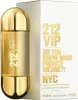 A gold colored perfume bottle and its packaging are shown against a white background. Podgląd zdjęcia produktu