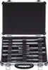 An open toolbox containing a set of drill bits and chisels. Podgląd zdjęcia produktu