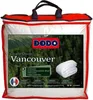 The image shows the packaging of a DODO brand warm quilt, featuring a scenic mountain forest background. Produktbild-Vorschau