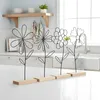 Blumen Deko Aufsteller 4er Set Metall Schwarz MDF Produktbild-Vorschau 3