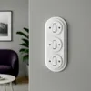 Interrupteur rétro encastré en porcelaine, triple, Voir les images du produit 5