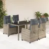 The Living Store 5-tlg. Garten-Essgruppe mit Kissen Grau Produktbild-Vorschau 2