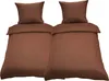 4 teilige Uni Bettwäsche 135 x 200 cm braun Einfarbig Produktbild-Vorschau 1