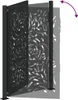 A black metal garden gate with a flame design, shown in a partially open position. Náhľad obrázku produktu