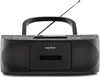 A black Medion stereoradio with a cassette player and antenna is shown against a white background. Produktbild-Vorschau