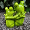 Gartenfigur Frosch Figur Paar mit Herz aus Händen hellgrün Produktbild-Vorschau 4