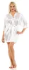 Damen Morgenmantel kurzer Kimono in Satin-Optik; Weiß M Produktbild-Vorschau 1