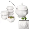 7tlg Set LEO Löwenkopf-Terrine mit & ohne Deckel 2L 0,25L Produktbild-Vorschau 1