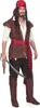 Costume da pirata malvagio bucaniere marrone-bianco-rosso - Anteprima dell’immagine prodotto 1