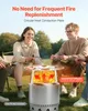 People gathered around a fire pit with a heat diffuser plate on top, cooking food. Produktbild-Vorschau