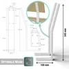 DIY 2er Set Rückenlehne Stahl Weiß Lehnenhalter Halterung Produktbild-Vorschau 4
