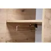 A close-up view of a towel rack mounted under a wooden shelf. Produktbild-Vorschau