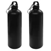 2x Aluminium Trinkflasche Schwarz 0,75 L mit Karabiner Alu Produktbild-Vorschau 1