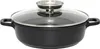 A black pot with a glass lid and silver handles is shown against a white background. Náhľad obrázku produktu