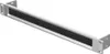 A silver rack mount brush panel with a black brush strip, shown against a white background. Produktbild-Vorschau