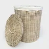 Wäschekorb Rattan mit Deckel 49 cm – Wäschesammler rund mit Produktbild-Vorschau 4
