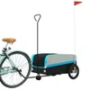 vidaXL Rimorchio per biciclette nero e blu 45 kg di ferro Anteprima dell’immagine prodotto 3
