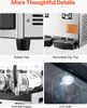 Collage of close-up shots highlighting features of a slushie machine. Voir les images du produit