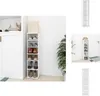 vidaXL Armoire à chaussures blanche 27,5x27x102 cm Bois Voir les images du produit 1