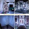 A collage of four images showing fairy string lights used for indoor and outdoor decoration, including a Christmas tree, a house exterior, and decorative branches. Produktbild-Vorschau
