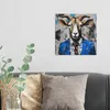 DEQOART Hybrid Leinwand Bild 30x30 cm 'Ziege im Anzug' Produktbild-Vorschau 3