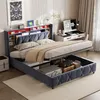 ProximaX lit rembourré 140x200cm avec USB et prises de Voir les images du produit 1