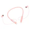 A pair of pink neckband earphones is displayed against a white background. Náhled obrázku produktu