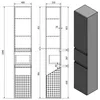 Aqualine ALTAIR Hochschrank mit Wäschekorb 40x184x31cm, Produktbild-Vorschau 5