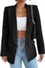 ASKSA Damen Blazer Revers Einfarbig Casual Cardigan Langarm Produktbild-Vorschau 1