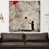 Abstrakt Kind mit Drachen Street Art Leinwandbild Wandbild Produktbild-Vorschau 3