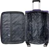 An open purple suitcase with a gray interior. Produktbild-Vorschau