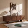Lowboard DIMA 180 cm aus Mangoholz, Dunkelbraun - TV Produktbild-Vorschau 1