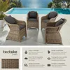 4 fauteuils en rotin avec structure en aluminium, coussins Voir les images du produit 2