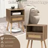 Comodino KOMFOTTEU con cassetti in rattan, comodino in Anteprima dell’immagine prodotto 3