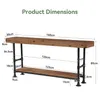 Konsolentisch Massivholz Flurtisch mit Ablagefach, 160 cm Produktbild-Vorschau 2