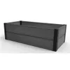 A 3D rendering of a dark gray wooden raised garden bed with black corner accents, shown against a white background. Náhľad obrázku produktu