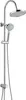 A chrome shower system with a rain shower head and a handheld shower head. Produktbild-Vorschau