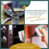 A collage showing a bottle of lubricating oil being applied to various items like garden shears, a door lock, and a door hinge. Podgląd zdjęcia produktu