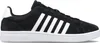 A side view of a black K-Swiss sneaker with white stripes and a white sole. Produktbild-Vorschau