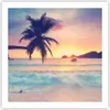 Poster - Poster ohne Rahmen - Meer Strand Palme - 60x60 cm Produktbild-Vorschau 1
