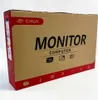 The image shows the cardboard packaging of a computer monitor. The packaging has branding and feature icons printed on it. Produktbild-Vorschau