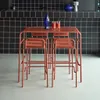 sweeek - Outdoor-Bartisch + 4 Barhocker mit Lehne aus Stahl Produktbild-Vorschau 3