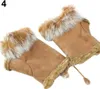 Damen Winter Faux Kaninchen Pelz Kunstleder Fingerlose Produktbild-Vorschau 6