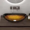 doporro Lavabo à Poser Vasque en Verre Doré Lave Mains Voir les images du produit 2