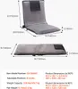 Product dimensions and specifications for a floor chair. Voir les images du produit