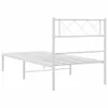 A white metal bed frame with a headboard, shown from a side-angle against a white background. Náhled obrázku produktu